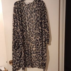 Leopard Print Sheer Kimono